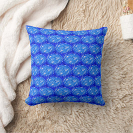 Cojín Decorativo Azul Geométrico de Océano Profundo 