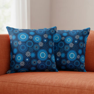 Cojín Decorativo Azul Geométrico Moderno