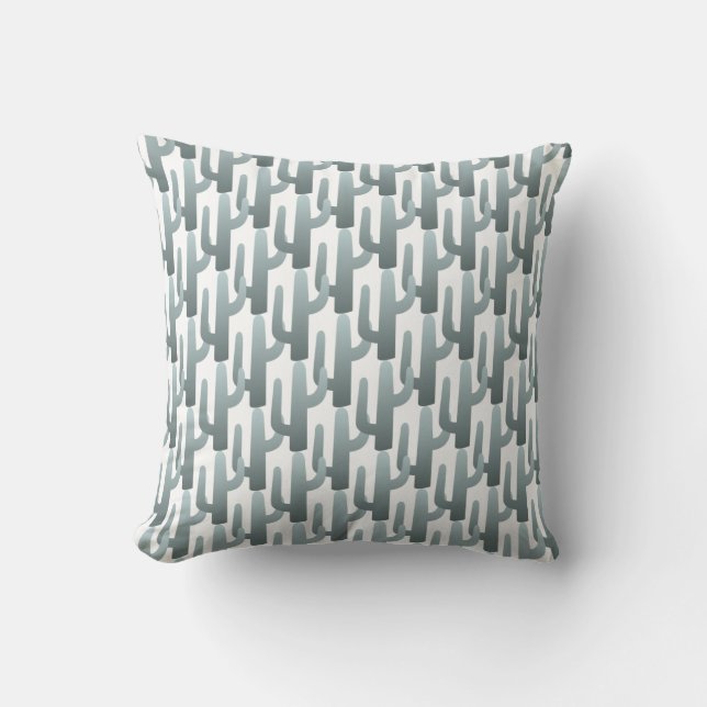 Cojín Decorativo Azul gris de Cacti (Anverso)