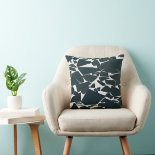 Cojín Decorativo Azul Gris Moderno Geométrico