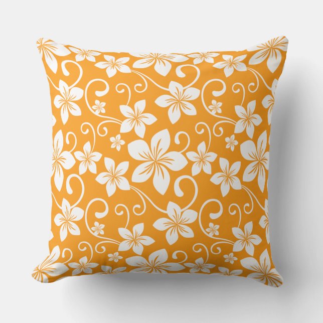 COJÍN DECORATIVO AZUL HAWAII (TANGERINA) (Anverso)