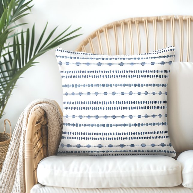 Cojín decorativo azul índigo blanco (Subido por el creador)