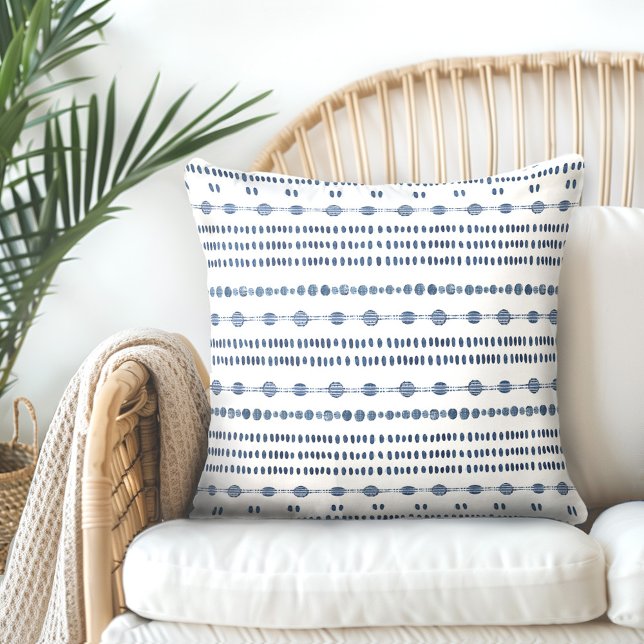 Cojín decorativo azul índigo blanco (Subido por el creador)