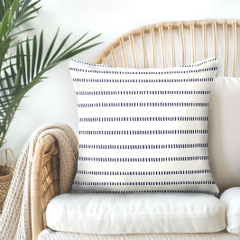 Cojín decorativo azul índigo blanco