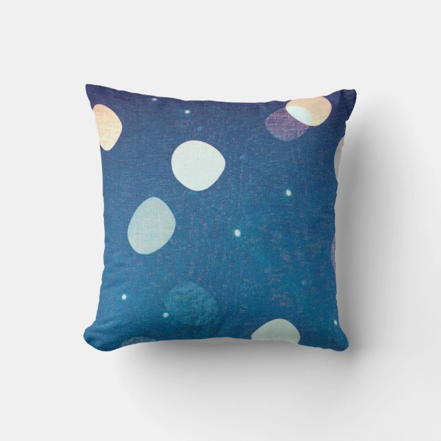 Cojín decorativo azul índigo japonés (Anverso)