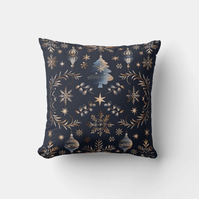 Cojín decorativo azul invernal (Anverso)