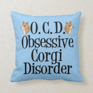Cojín Decorativo Azul lindo del Corgi divertido