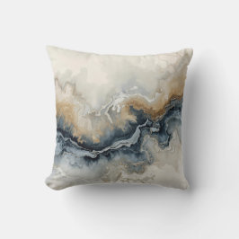 Cojín Decorativo Azul Marino Azul Claro Marrón Gris Moderno Abstrac