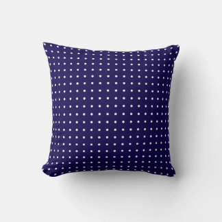 Cojín Decorativo Azul Marino con Lunares Blancos