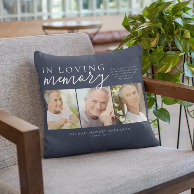 Cojín Decorativo Azul marino en memoria amorosa (Subido por el creador)
