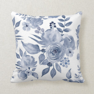 Cojín Decorativo Azul marino floral estilo Hamptons