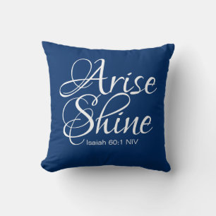 Cojín Decorativo Azul Marino Inspirador Levántate y Brilla Cristian