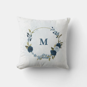 Cojín Decorativo azul marino y azul polvoriento