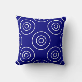 Cojín Decorativo Azul marino y blanco con círculos