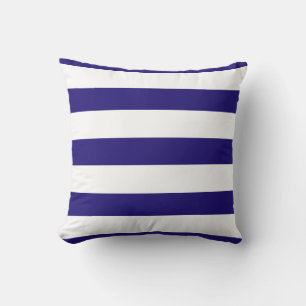 Cojín Decorativo Azul marino y franja blanca