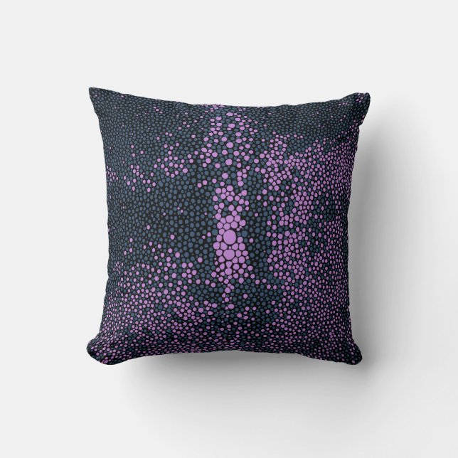 Cojín Decorativo Azul marino y morado Shagreen (Anverso)