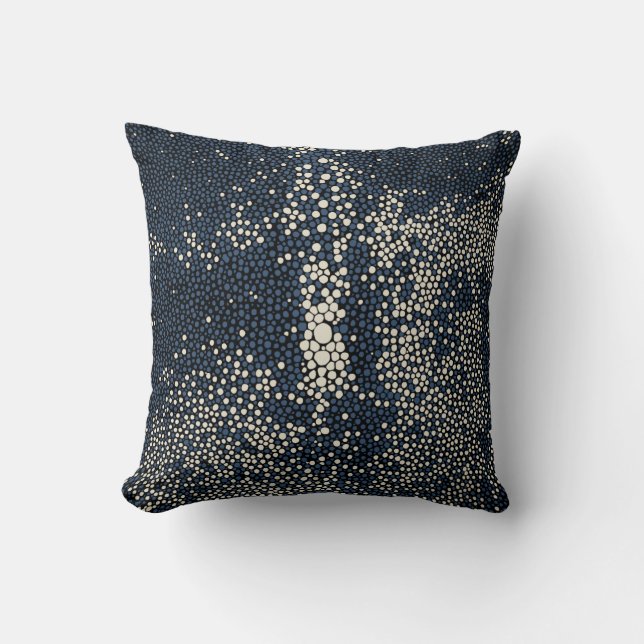 Cojín Decorativo Azul marino y Shagreen crema (Anverso)