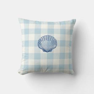 Cojín Decorativo Azul Marisco Gingham Check Costero