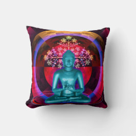 Cojín decorativo azul Meditating de Buda