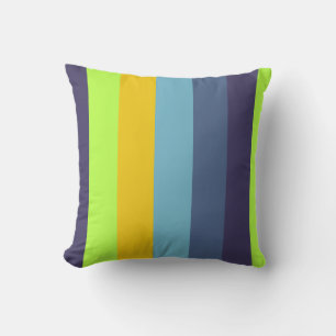 Cojín Decorativo Azul morado verde amarillo niños adolescente raya 