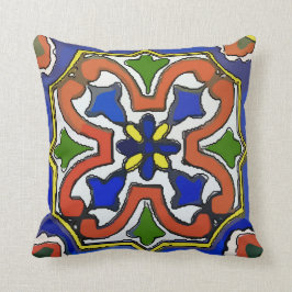 Cojín Decorativo Azul mosaico mexicano