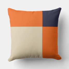 Cojín Decorativo Azul naranja y Taupe