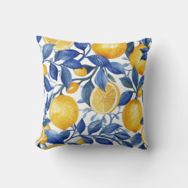 Cojín Decorativo Azul negrita Italia Positano Lemon