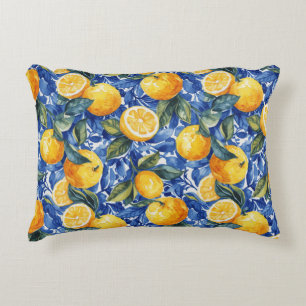 Cojín Decorativo Azul negrita Italia Positano Lemon