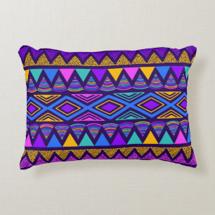 Cojín Decorativo Azul neón: Patrón Navajo tribal