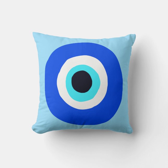 Cojín Decorativo Azul ocular griego (Anverso)
