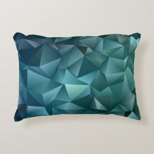 Cojín Decorativo Azul oscuro, patrón vintage verde con cristales, t