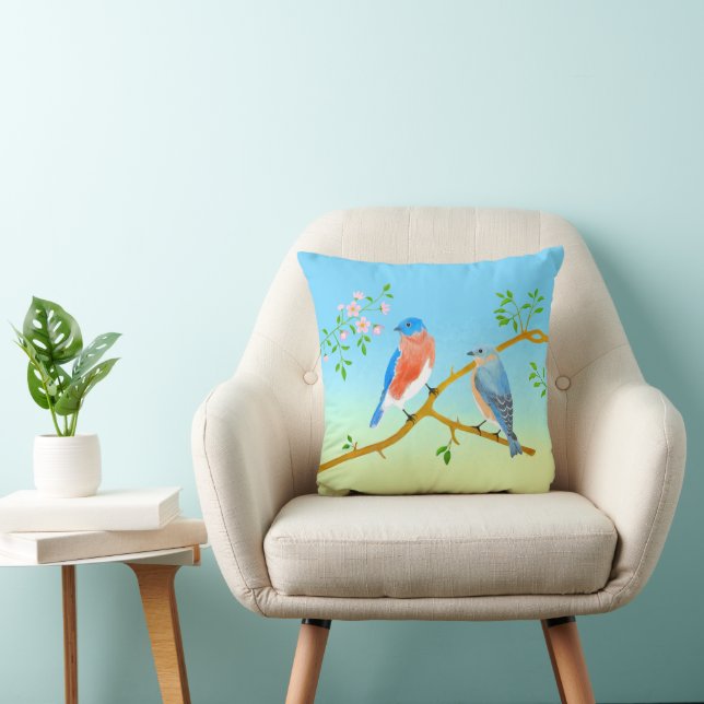 Cojín Decorativo Azul pálido y verde (Silla)