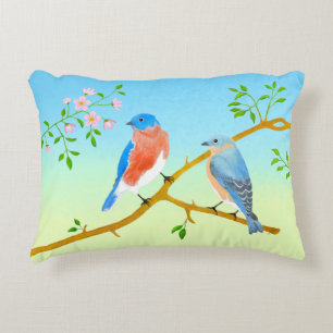 Cojín Decorativo Azul pálido y verde