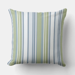 Cojín Decorativo Azul pastel oscuro y rayas de lluvia de primavera