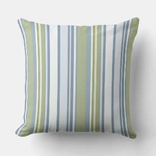 Cojín Decorativo Azul pastel oscuro y rayas de lluvia de primavera