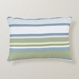 Cojín Decorativo Azul pastel oscuro y rayas de lluvia de primavera