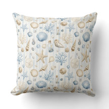 AZUL PASTEL Y CONCHAS TROPICALES BEIGE 