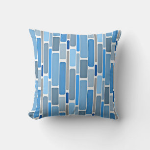 Cojín Decorativo Azul pastel y patrón gris