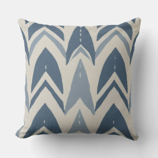 Cojín Decorativo Azul Polvoriento Batik Parang Chevron Geométrico C