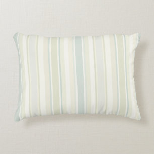 Cojín Decorativo Azul Polvoriento Neutral Rayado   Granja Rústica