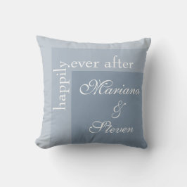 Cojín Decorativo Azul Polvoriento Simple Moderno Chic Script Lanza 