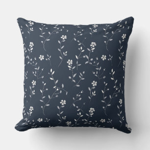 Cojín Decorativo Azul profundo simple Botánico