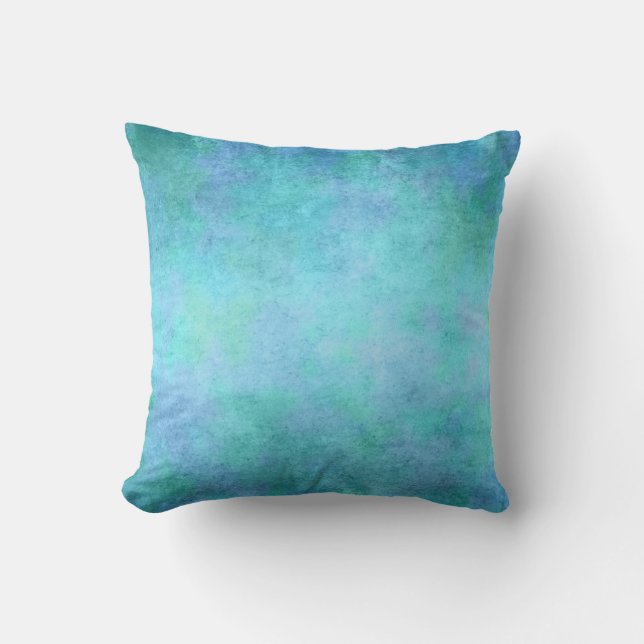 Cojín Decorativo Azul, púrpura verde azulados, aguamarina, y (Anverso)