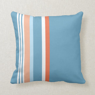 Cojín Decorativo Azul (raya anaranjada)