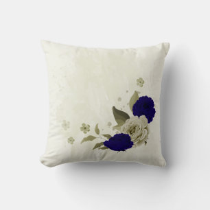 Cojín Decorativo Azul real beige floral