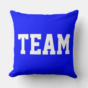 Cojín Decorativo Azul Real Brillante Divertido Atlético EQUIPO Text