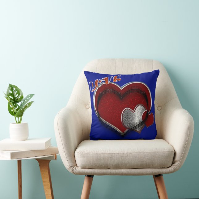 Cojín decorativo Azul Real del Corazón (Silla)