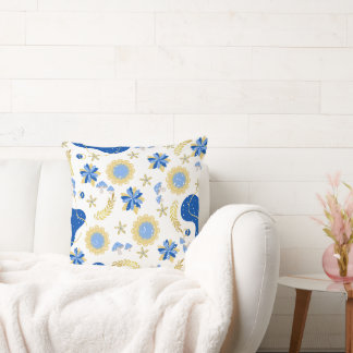 Cojín decorativo azul retro