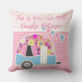 Cojín Decorativo Azul rosa del caracol retro personalizado