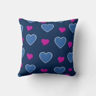 Cojín Decorativo Azul Rosa Lindo Acogedor Moderno Romántico Chic Co
